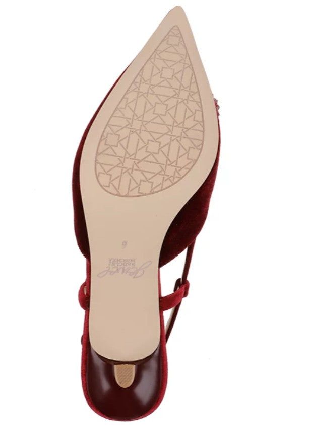 Jewel Badgley Mischka Women's Tabitha Ornamented Slingback Pumps Bordeaux Velvet