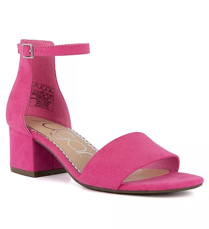 Sugar Women's Buckle Closure Noelle Low Dress Sandals Pink Micro Size 8 1/2 M