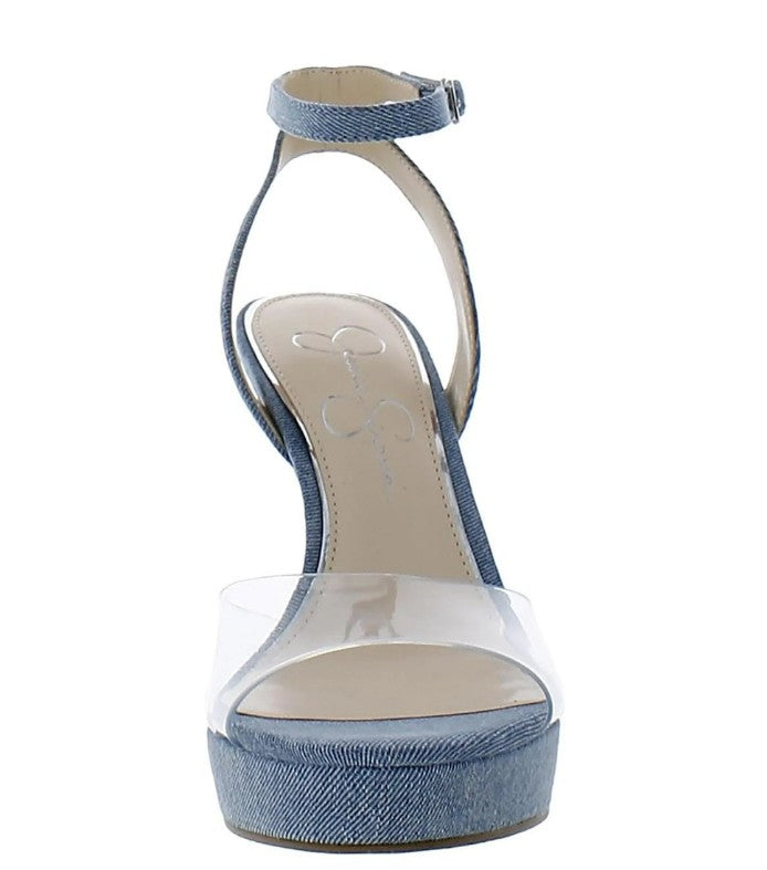 Jessica Simpson Women's JS Camisha Stiletto Heels Clear/Denim Size 5.5M