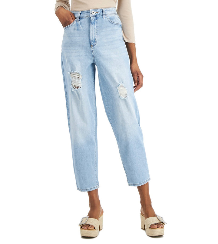 INC International Concepts Women's High Rise Ripped Mom Jeans Size 12/31