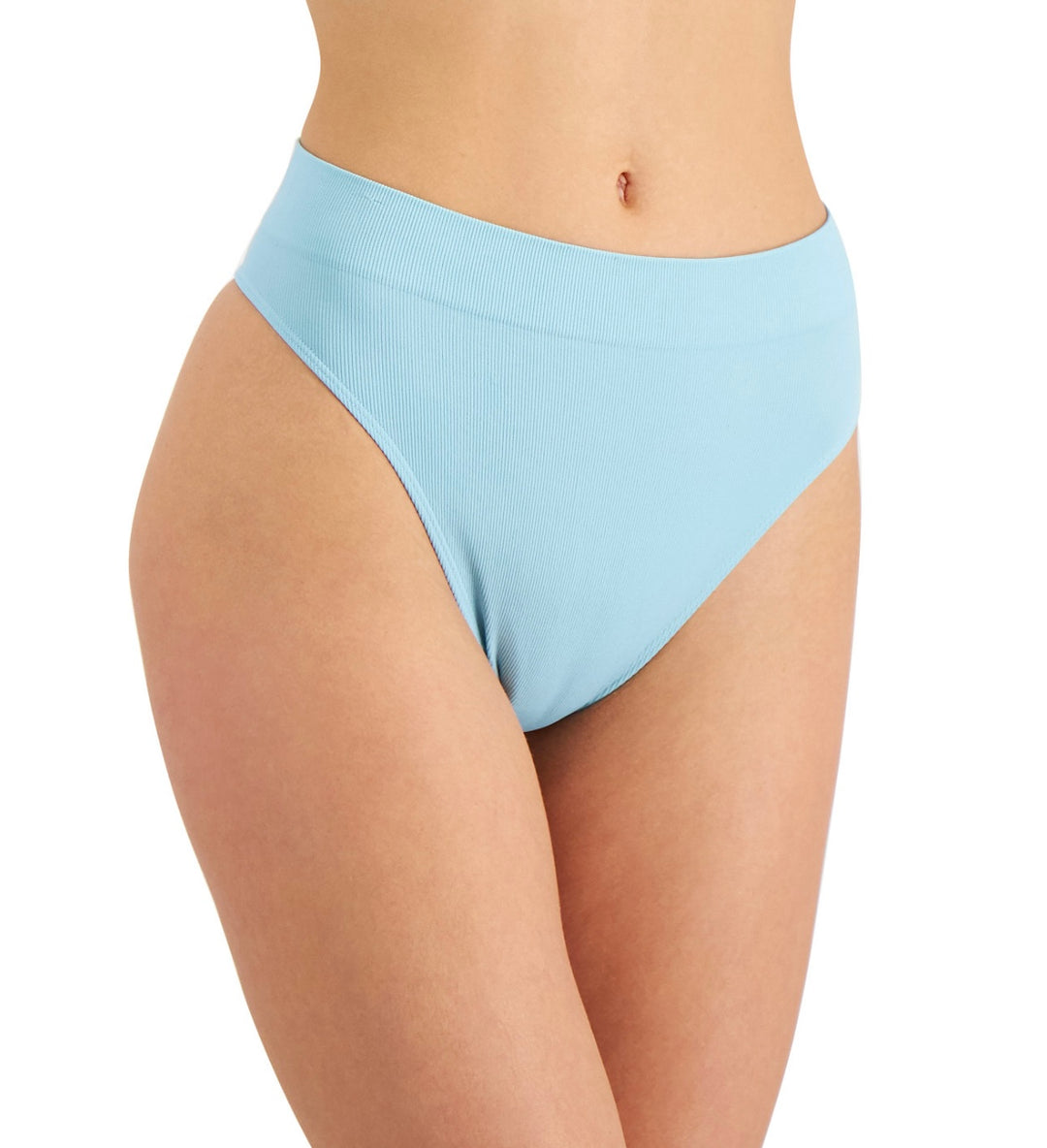 Jenni Women's Seamless Ribbed Hi-Cut Thong Caribbean Turq