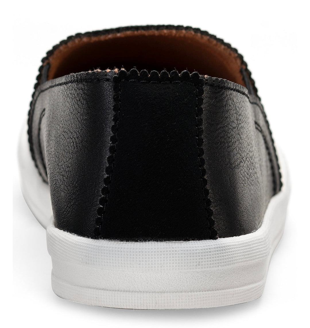 Sun + Stone Women's Mariam Slip-On Sneakers Black Snake Size 6M