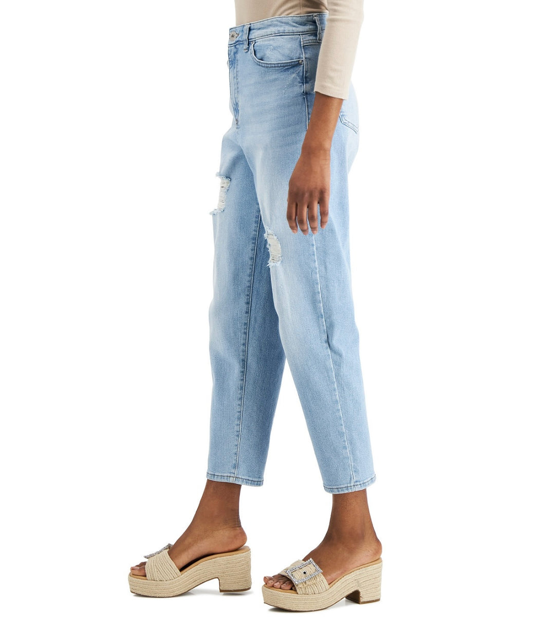 INC International Concepts Women's High Rise Ripped Mom Jeans Size 12/31