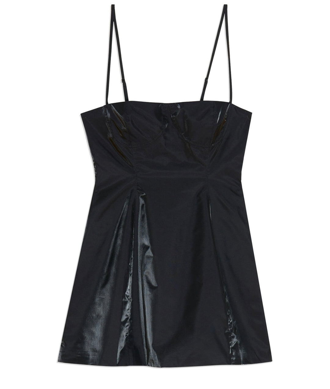 Danielle Bernstein Women's Spaghetti Strap Square Neck Mini Dress Black Size 6