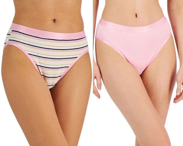 Jenni Women's Elastic Waistband 2-Pk Hi-Cut Bikini Underwear