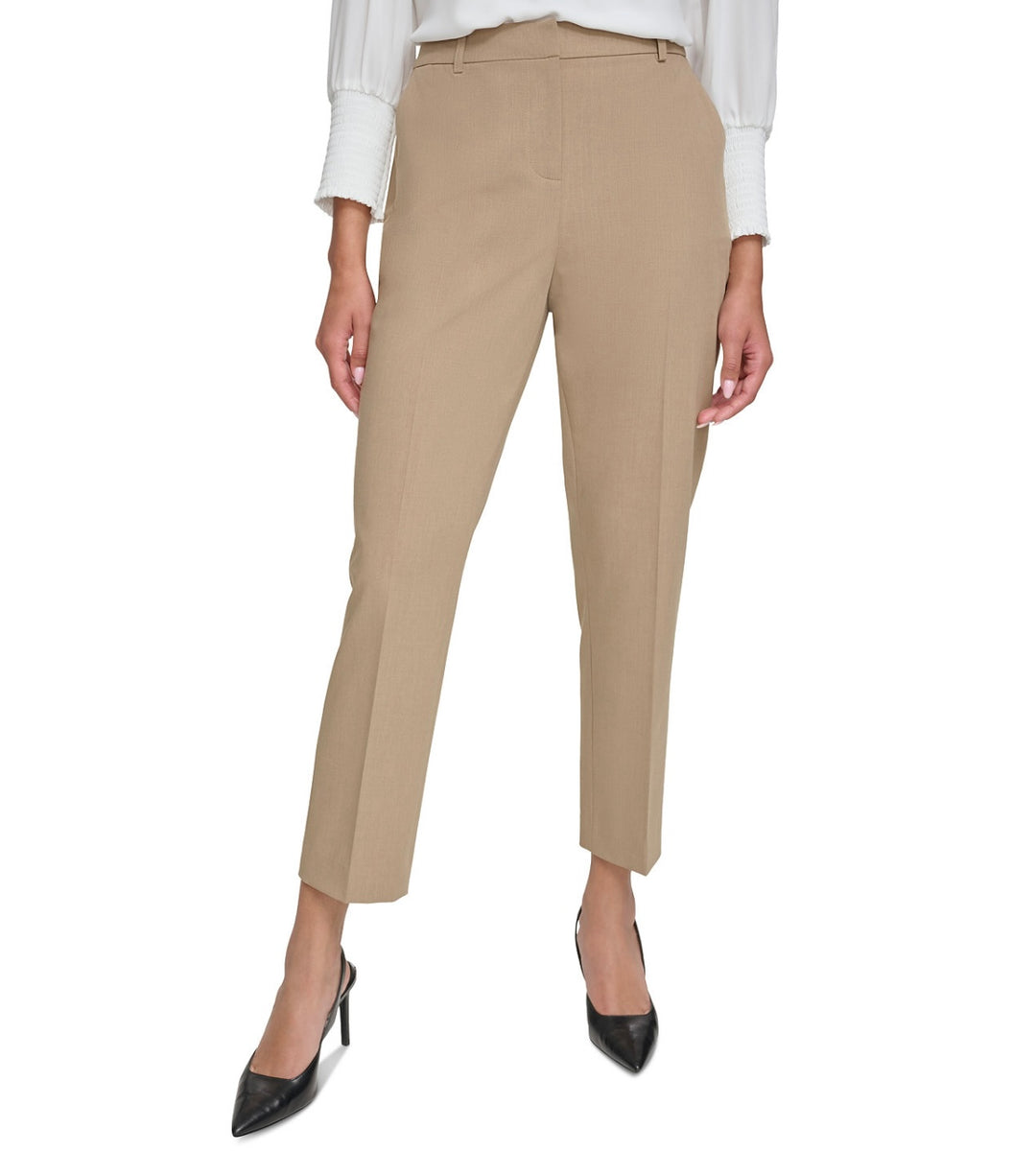 Calvin Klein Women's Mid-Rise Ankle Pants Brown Size 10