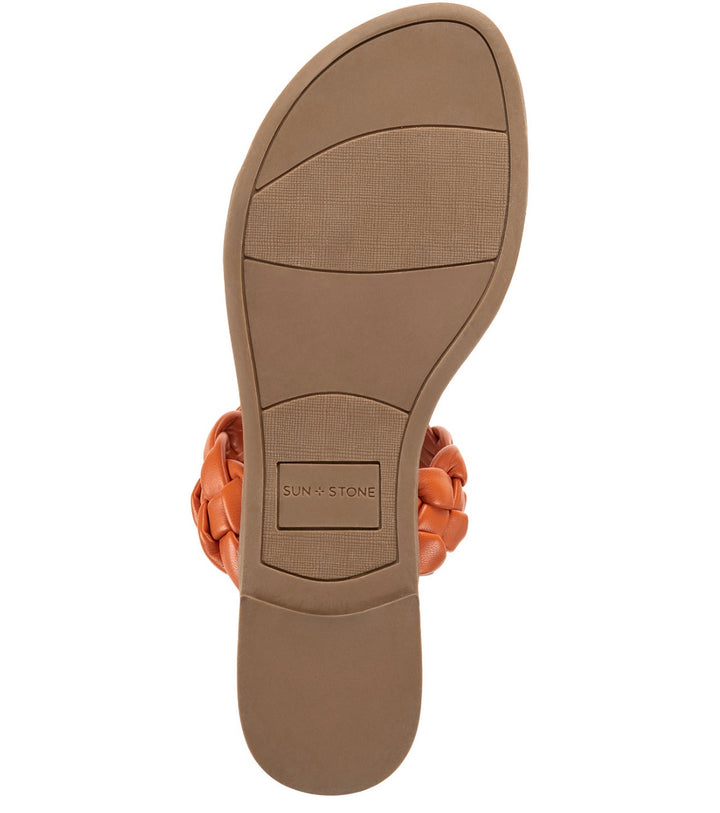 Sun + Stone Women's Easten Slide Sandals Papaya Woven Size 11M