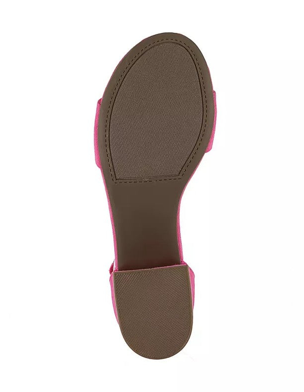 Sugar Women's Buckle Closure Noelle Low Dress Sandals Pink Micro Size 8 1/2 M