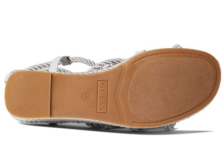 Guess Women's Almond Toe Natesha Rope Espadrille Wedges Sandals Gray Size 6.5M