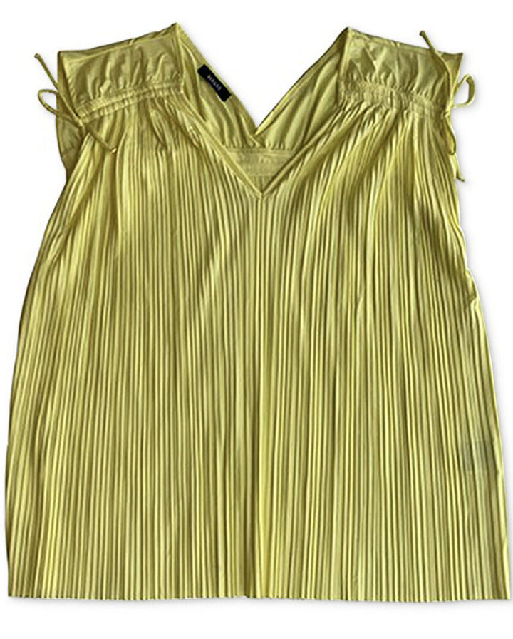 Alfani Women's Plus Size Pleated Sleeveless Top Yellow Daffodil Choose your Size