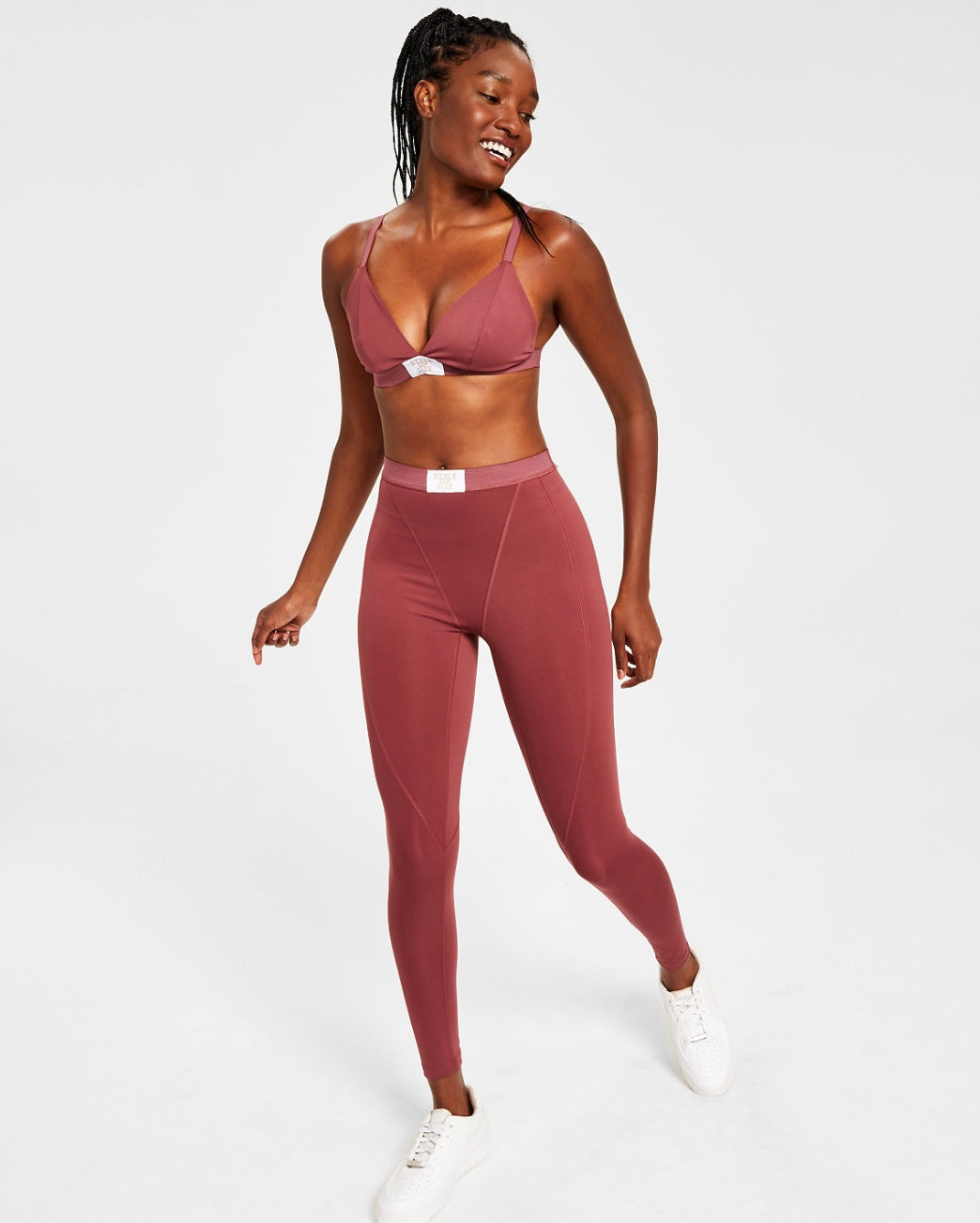 Jenni Style Not Size Women's Plus Size Solid Leggings Sunsweet Plum