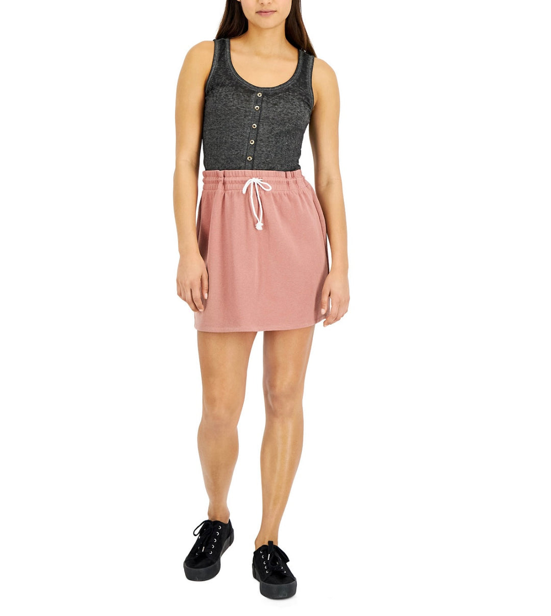 Grayson Threads Black Juniors' Drawstring-Waist Skirt Brown Size L