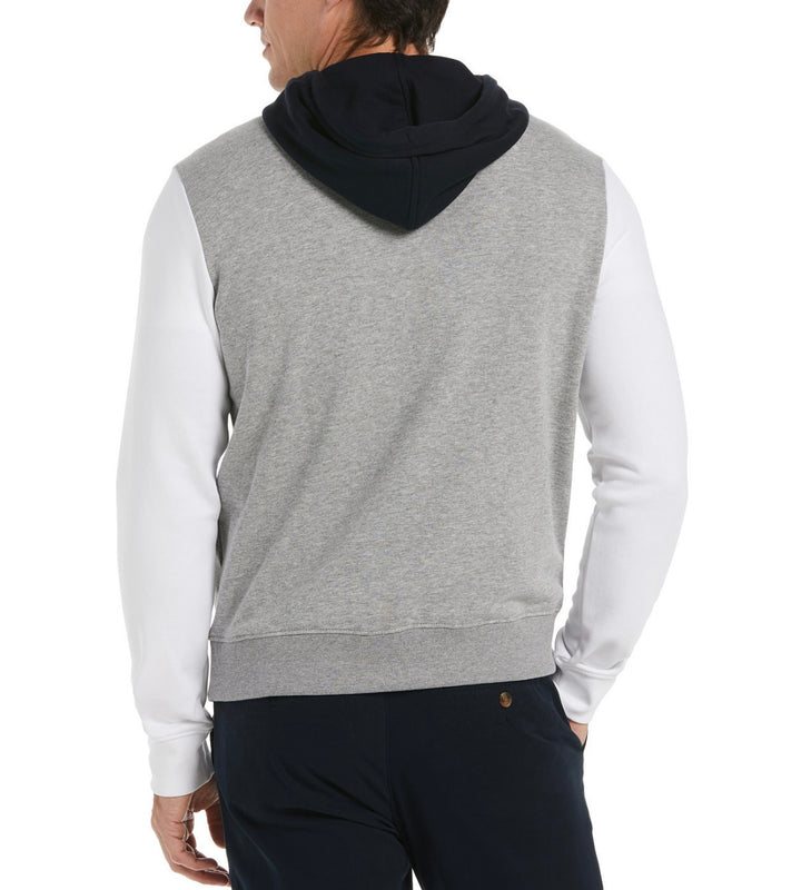 Perry Ellis America Men's Colour Block Pullover Hoodie Steel Heather Size L