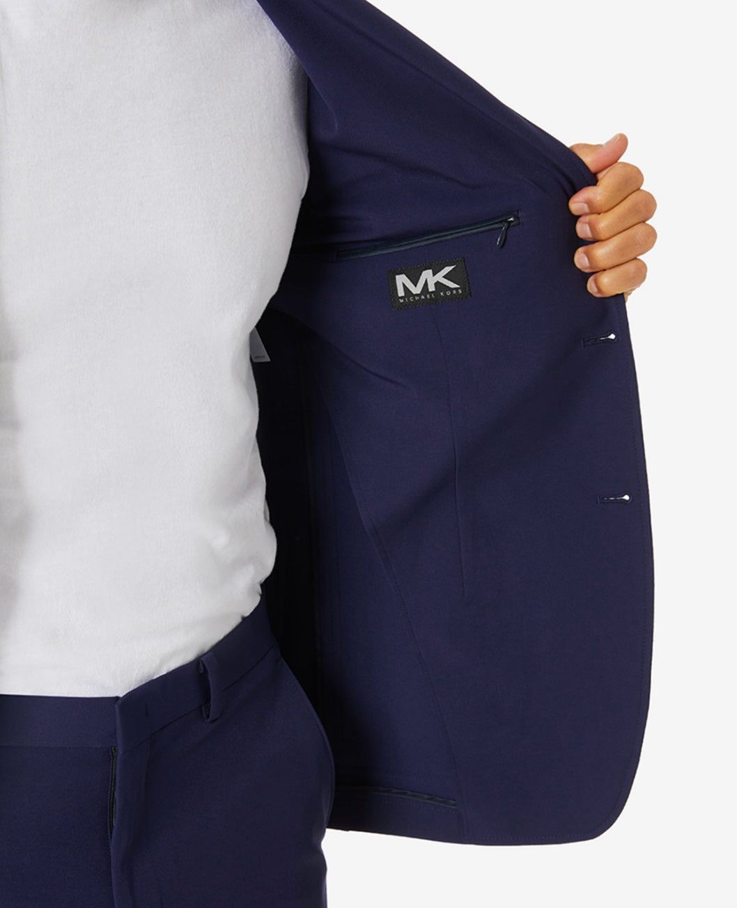 Michael Kors Men's Modern-Fit Stretch Solid Suit Jacket Blue Size 48REG