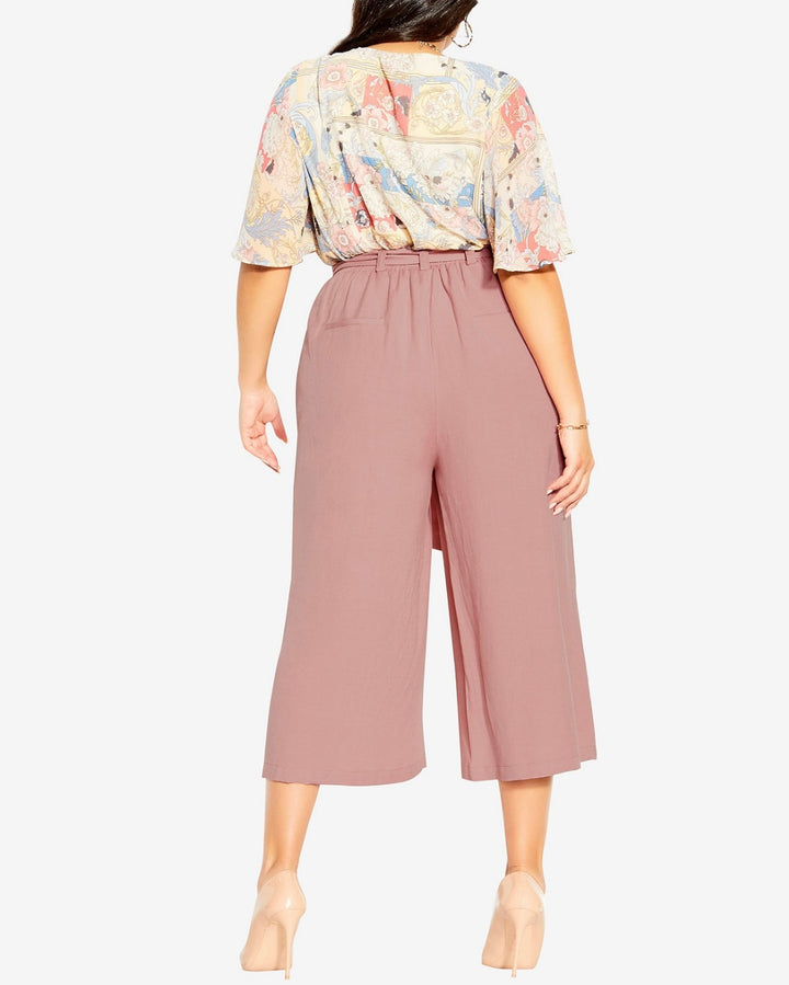City Chic Women's Nouveau Tie Wide Leg Pant Rose Plus Size S//16
