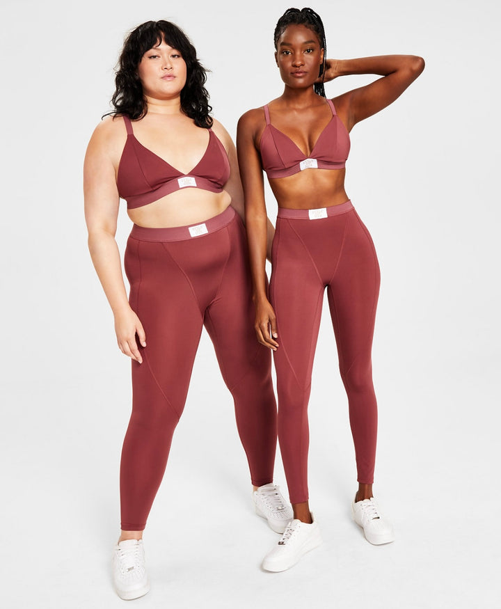 Jenni Style Not Size Women's Plus Size Solid Leggings Sunsweet Plum