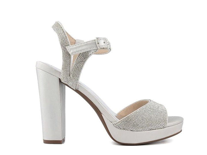 Sugar Women's Prisila 2 Faux Leather Ankle Strap Sandals Silver Size 8 1/2 M