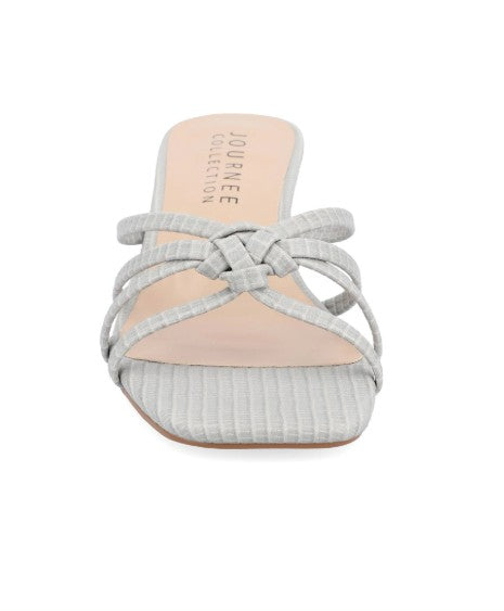 Journee Collection Women's Blayke Knotted Slip On Wedge Sandals Silver Size 10