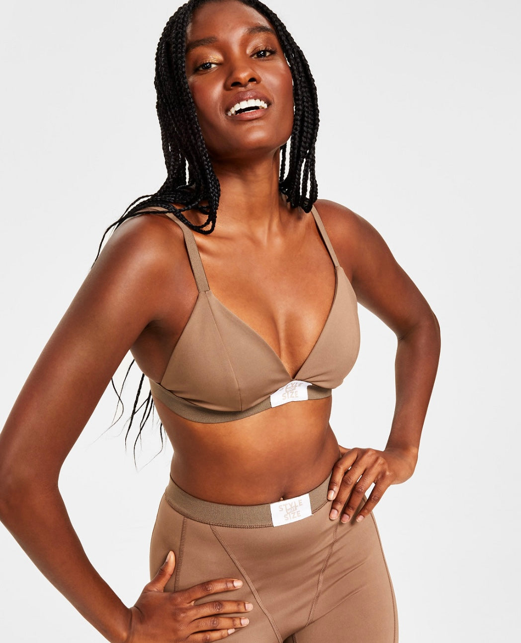 Jenni Style Not Size Women's Solid BraletteTobacco Tan Size XS