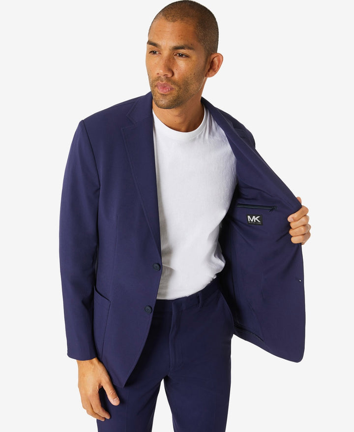 Michael Kors Men's Modern-Fit Stretch Solid Suit Jacket Blue Size 48REG