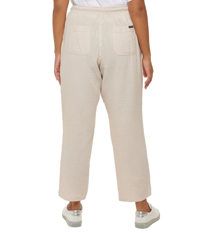 Calvin Klein Jeans Women's Textured Ankle Straight Leg Pants Plus Size 2X