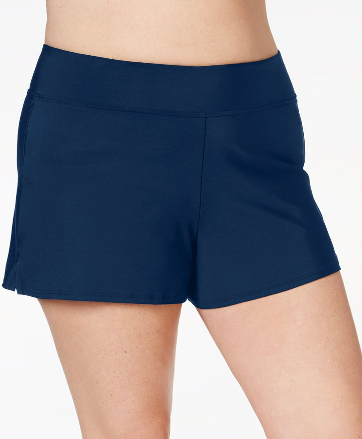 Swim Solutions Women's Stretch Swim Shorts Navy Plus Size 18W