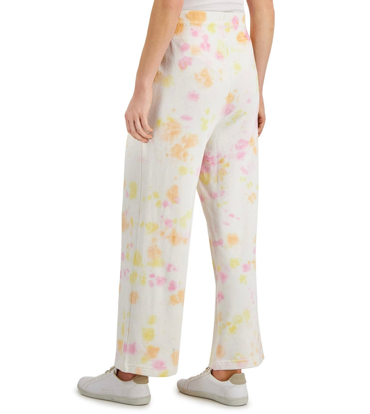 Style & Co. Women's Tie-Dye Wide-Leg Sweatpants Cloudy Dye Size L