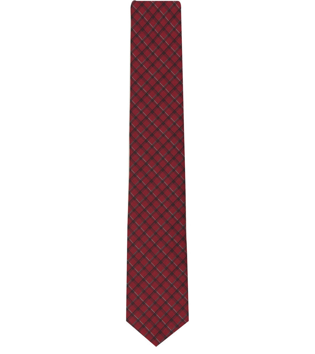 Alfani Men's Slim Shadow Check Tie Red One Size