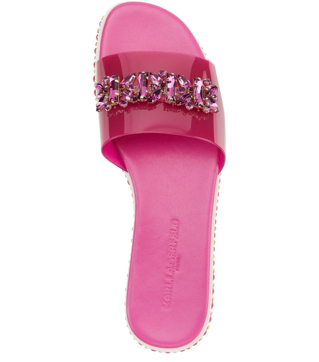 Karl Lagerfeld Paris Women's Bijou Embellished Slide Sandal Size 6M