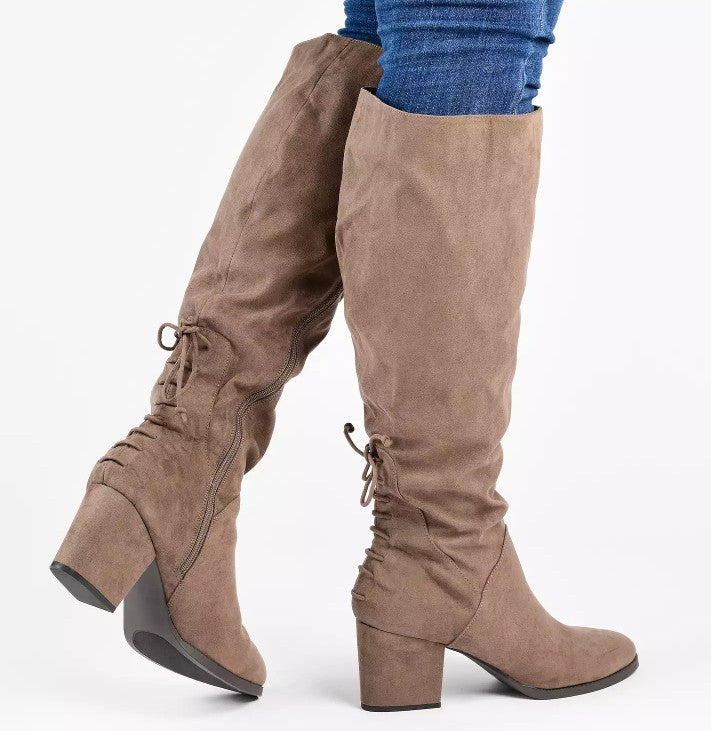 Journee Collection Women's Leeda Women's Knee High Boots Taupe Size 10