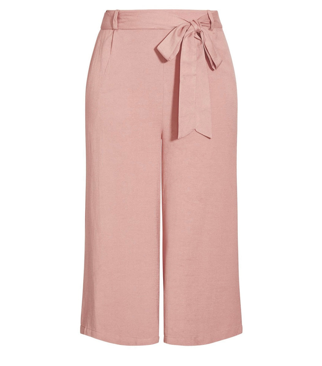 City Chic Women's Nouveau Tie Wide Leg Pant Rose Plus Size S//16