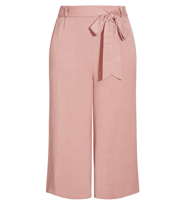 City Chic Women's Nouveau Tie Wide Leg Pant Rose Plus Size S//16