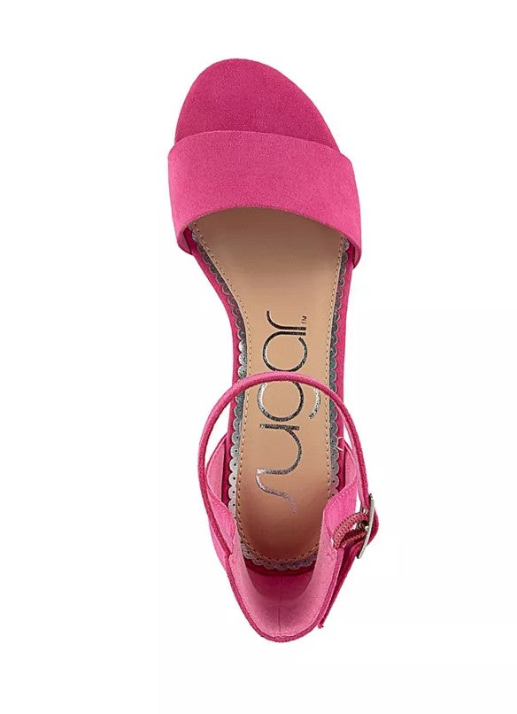 Sugar Women's Buckle Closure Noelle Low Dress Sandals Pink Micro Size 8 1/2 M