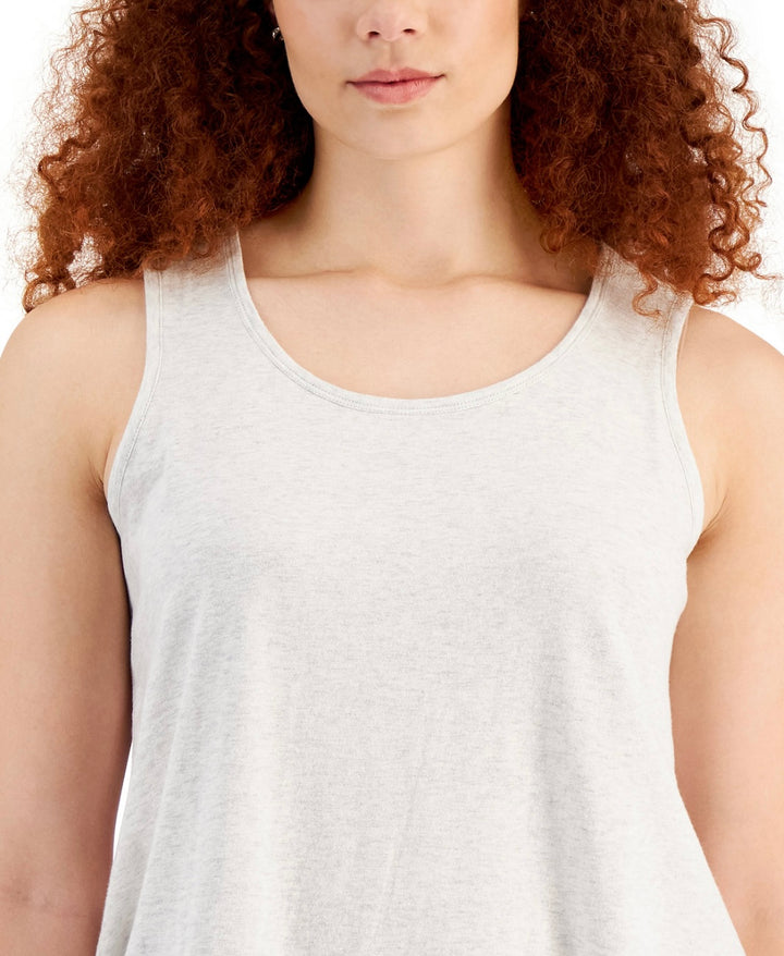 Style & Co Women's Cotton Tank Top Whispy Grey Heather Size L
