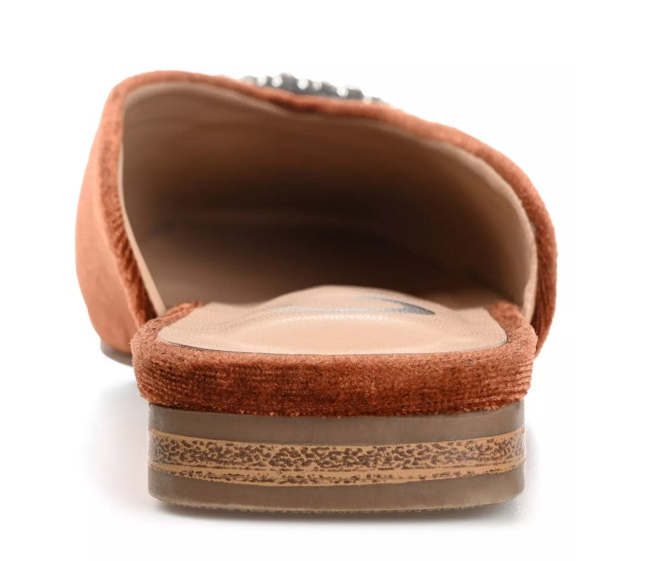 Journee Collection Women's Square Toe Sonnia Velvet Mules