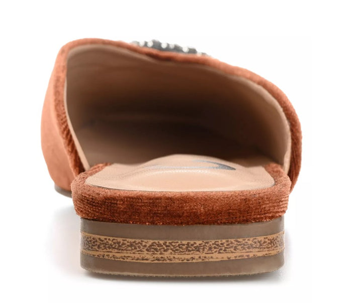 Journee Collection Women's Square Toe Sonnia Velvet Mules