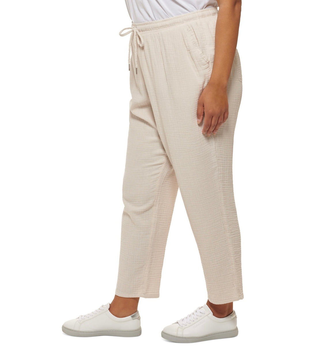 Calvin Klein Jeans Women's Textured Ankle Straight Leg Pants Plus Size 2X