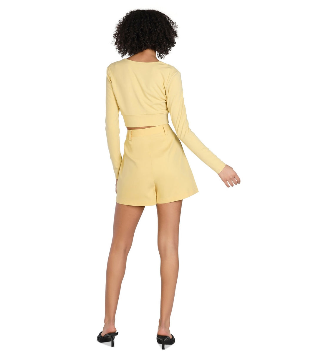 Bar III Women's Nicole Williams English Cropped Long-Sleeve Top Raffia Size XXL