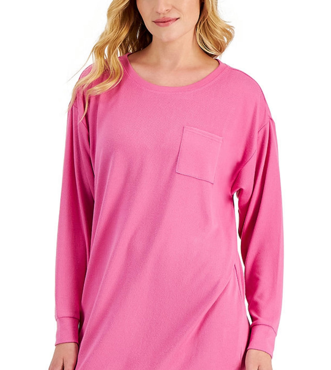 Jenni Women's Long Sleeve Supersoft Sleepshirt Pink Tease