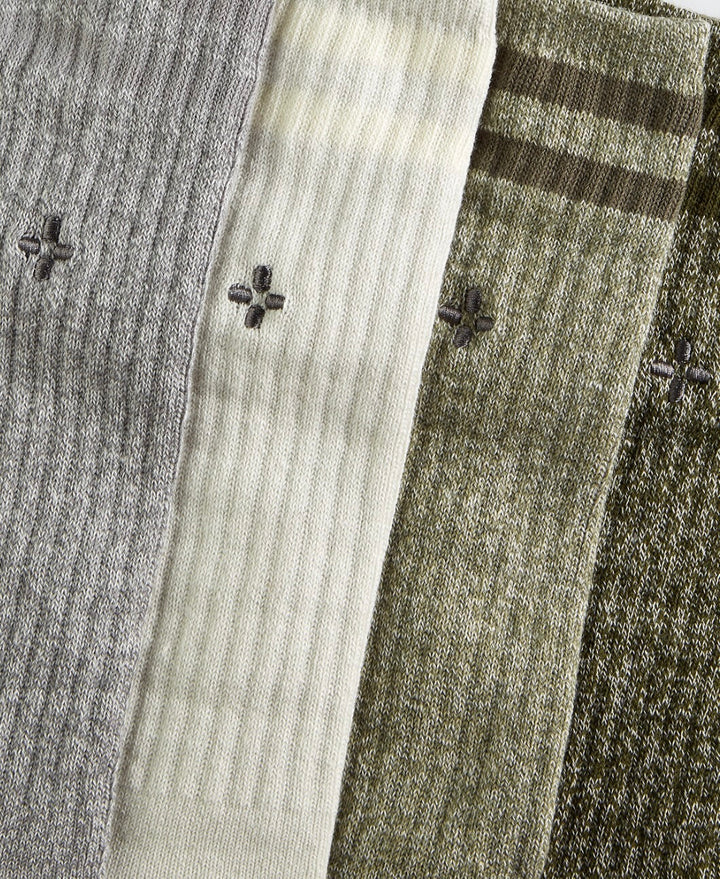 Sun + Stone Men's 4-Pk. Double Stripe Socks Olive One Size