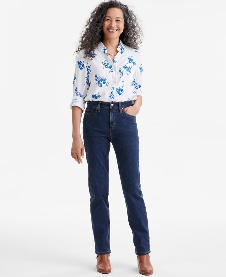 Style & Co. Women's High Rise Straight-Leg Jeans Fortress Size 6