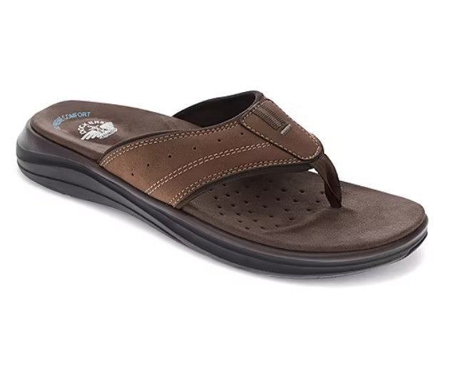 Dockers Men's Comfort Banks Flip-Flops Dark Tan Size 11