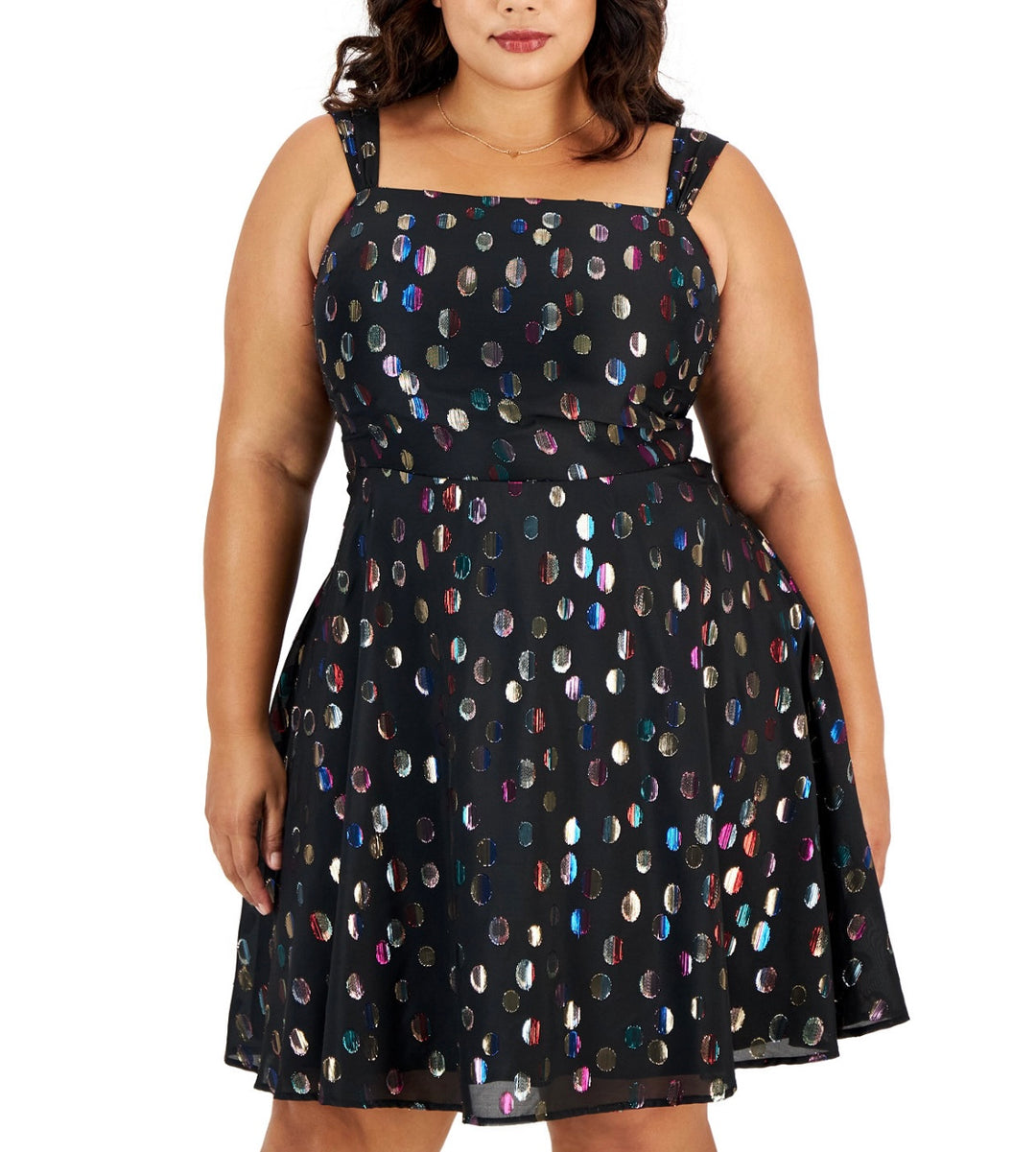 City Studio Women's Party Mini Fit & Flare Dress Black Plus Size 14W