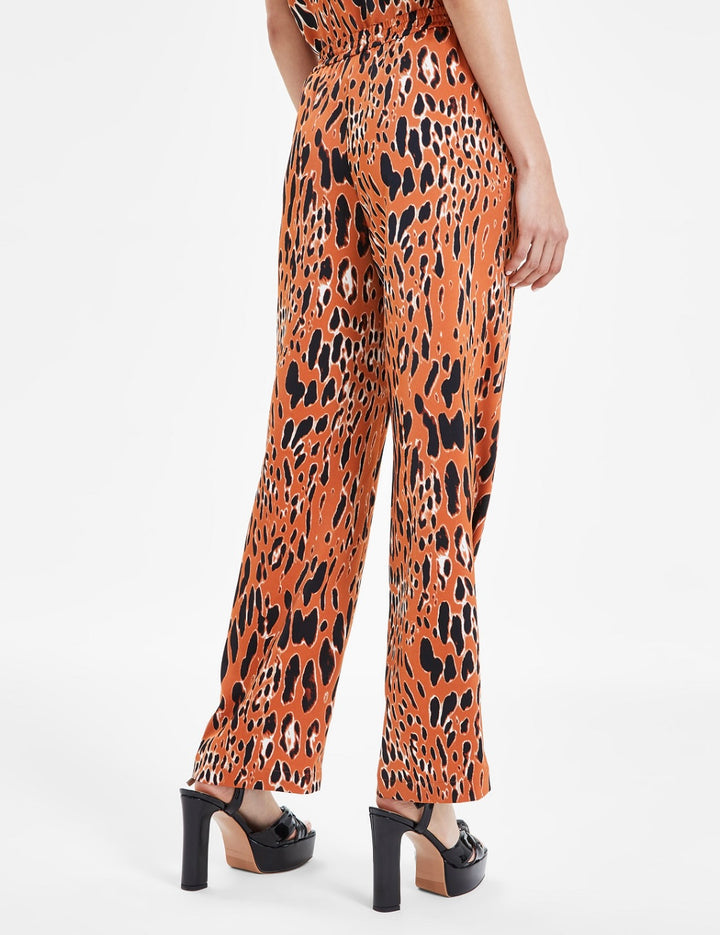 Bar III Women's Animal-Print Drawstring-Waist Pants Rich Camel/Black Size XXL