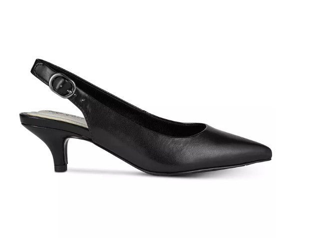 Easy Street Women's Faye Slingback Kitten-Heel Pumps Black Size 7 M