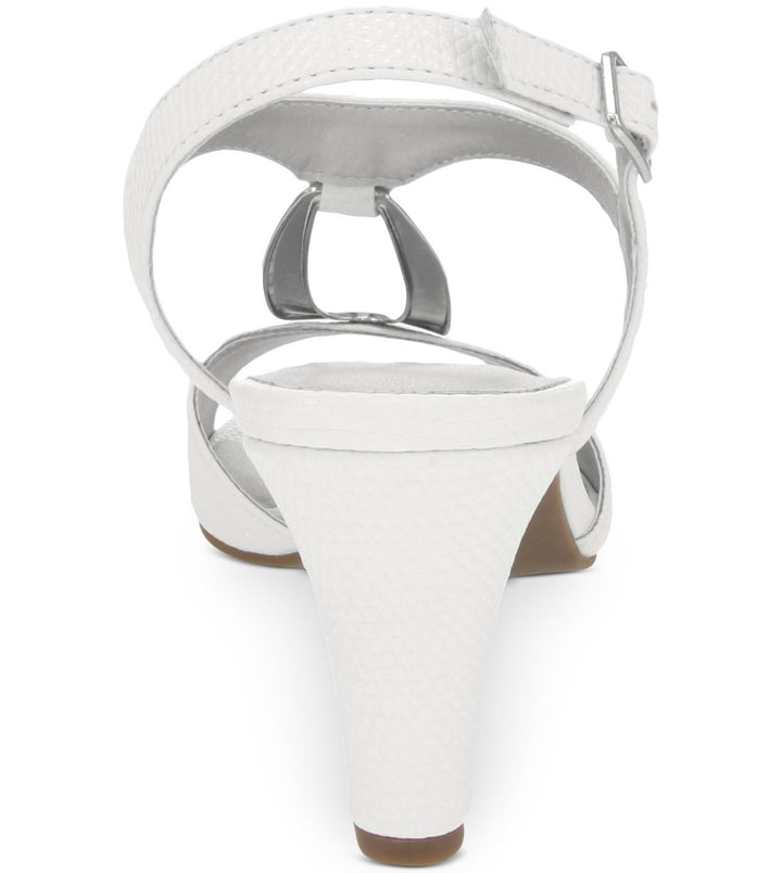 Karen Scott Women's Cushioned Danee Dress Sandals White Size 10 M