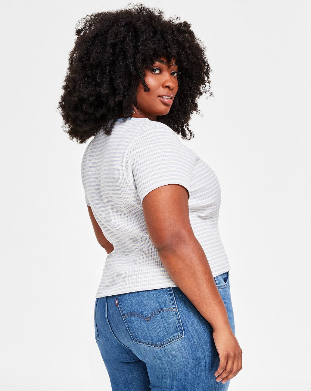 Levi's Women's Britt Cropped Snap-Front Short-Sleeve Top Plus Size 2X