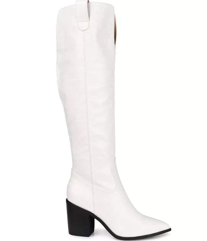 Journee Collection Women's Therese Extra Wide Calf Knee High Boots Bone Size 9
