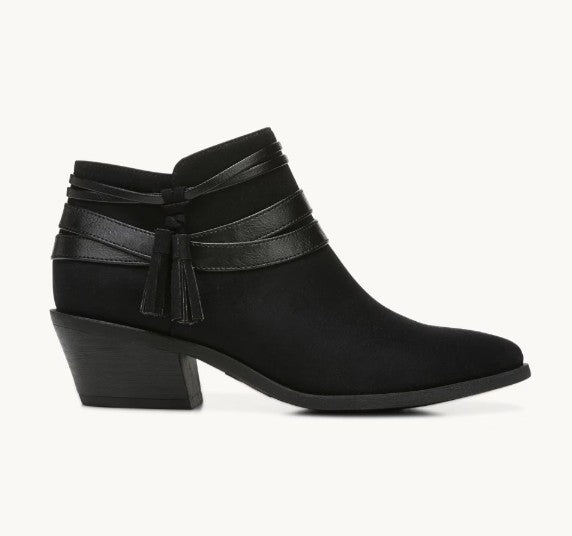 LifeStride Woman's Microsuede Paloma Zipper Ankle Bootie Black Size 8M