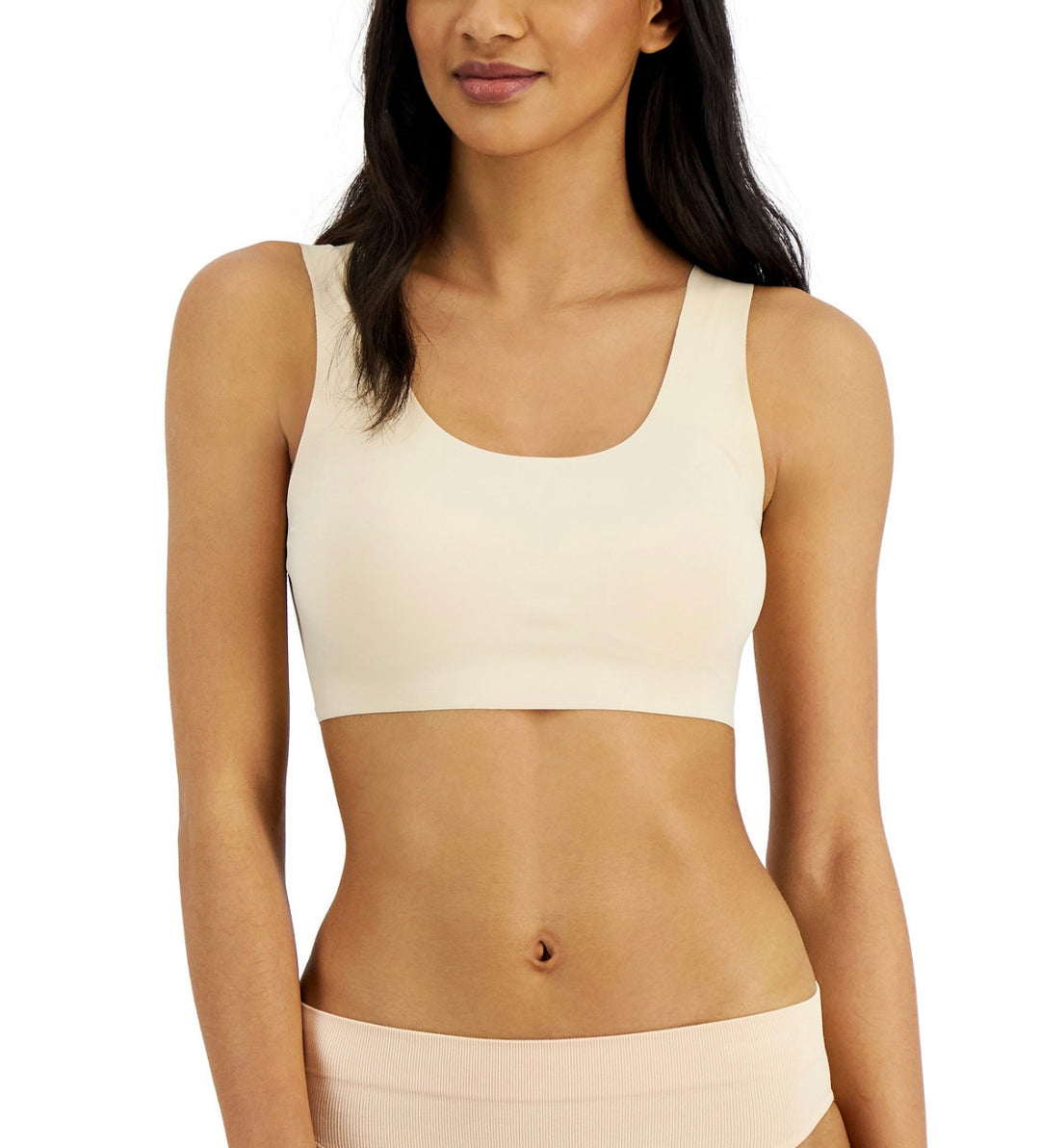 Alfani Women's Removeable Cups Laser Cut Seamless Bralette Creamy Ivory